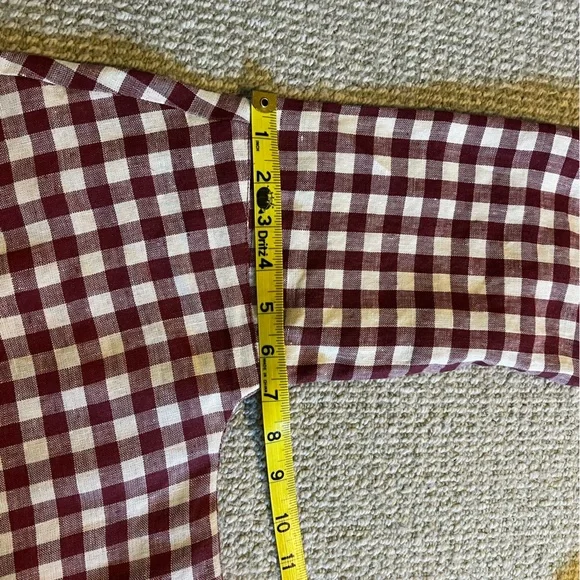 notPERFECTLINEN montmarte drop shoulder dress in Marsala gingham - Picture 8 of 9